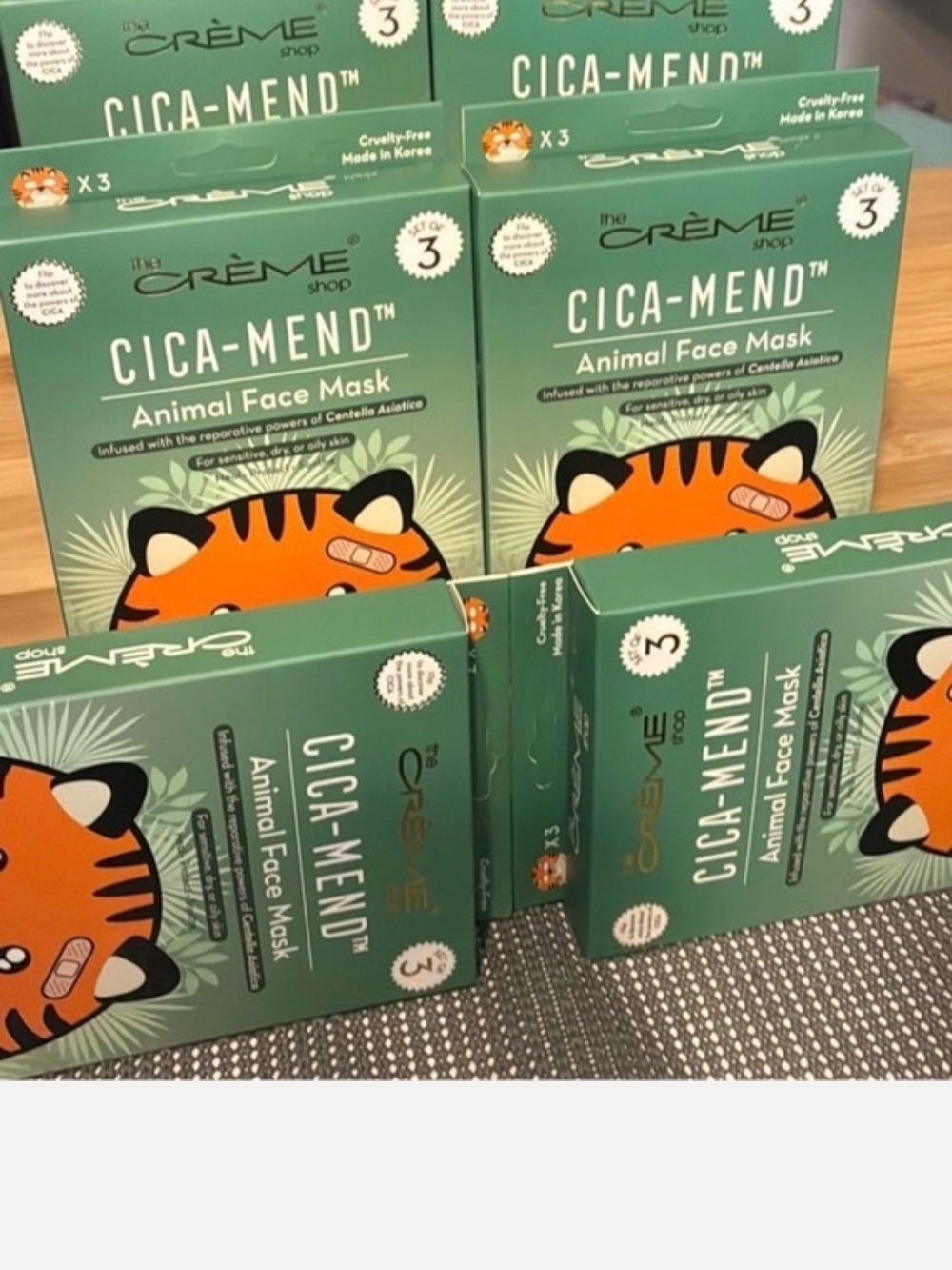 The Crème Shop 18 Cica-Mend Animal Face Mask Hydrating, Collagen, Vitamin C,